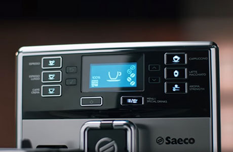 Place a cup and press the Standby button