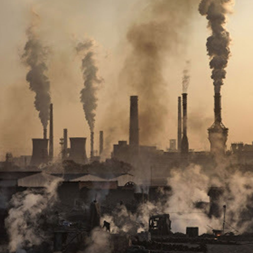 Harmful factory emission to the air